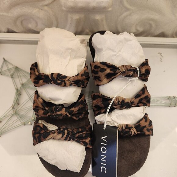 Vionic Park Rizzo - Women's Wedge Sandals Tan Leopard. NIB. Size: Various - Picture 7 of 12